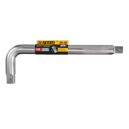 Вороток Г-образный, 300*100 мм, квадрат 3/4", CrV, матовый хром Denzel 14068 купить в Нижневартовске