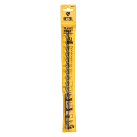 Бур по бетону Denzel, 12 x 260 мм, двойная спираль, три пылеотводящие кромки, 705025 купить в Нижневартовске