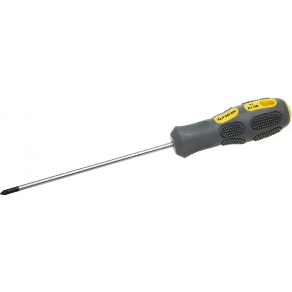 Отвертка STAYER "PROFESSIONAL" "MAX-GRIP" слесарная, Cr-V, намагниченная, PZ №0х100мм 25822-0-100 G купить в Нижневартовске