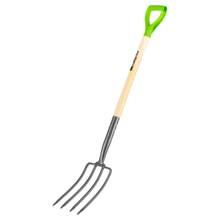 Вилы 4-рогие Сибртех 61380, огородные, кованые, 195х295х1165 мм, деревянный лакированный черенок купить в Нижневартовске