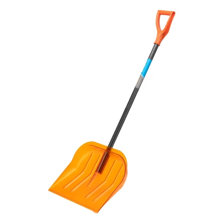 Лопата для уборки снега поликарбонат Сибртех, 465х410х1390 мм, стальной черенок, усиленная 61655 купить в Нижневартовске
