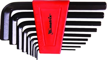 Набор ключей шестигранных имбусовых HEX, 2,0–12 мм, CrV, 9 шт., оксидированные  MATRIX 11222 купить в Нижневартовске