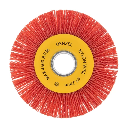 Щетка для УШМ, Denzel 125 мм, плоская, нейлоновая щетина, посадка 22,2 мм, 74461 купить в Нижневартовске