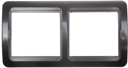 Панель СВЕТОЗАР "ГАММА" накладная, горизонтальная, цвет темно-серый металлик, 2 гнезда SV-54146-DM купить в Нижневартовске