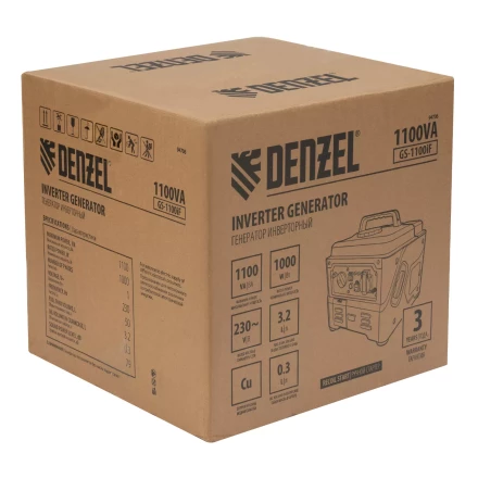 Генератор инверторный DENZEL GS-1100iF 94706, 1,1 кВт, 230 В, ручной старт купить в Нижневартовске