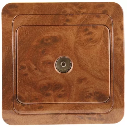 Розетка СВЕТОЗАР "ГАММА" телевизионная, цвет орех SV-54115-N купить в Нижневартовске