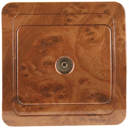 Розетка СВЕТОЗАР "ГАММА" телевизионная, цвет орех SV-54115-N купить в Нижневартовске