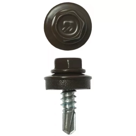 Саморезы ЗУБР окраш., RAL 8028 земел.-коричн., для крепл. кров. матер. к металл. констр., 5.5x19мм, 2500шт 4-300310-55-019-8028 купить в Нижневартовске