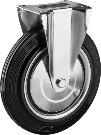 Колеса неповоротные из литой резины с металлическим диском серия ПРОФЕССИОНАЛ купить в Нижневартовске