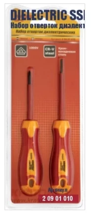 Набор отверток диэлектрических Кратон Dielectric SSD-02, 2 пр., блистер 2 09 01 010 купить в Нижневартовске