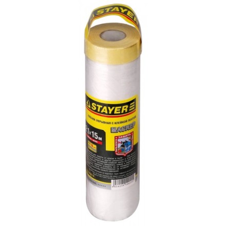 Пленка STAYER &quot;PROFESSIONAL&quot; защитная с клейкой лентой &quot;МАСКЕР&quot;, HDPE, 9мкм, 2,1х15м 12255-210-15 купить в Нижневартовске