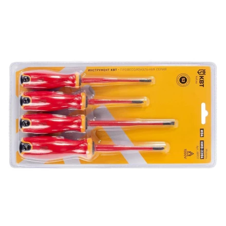 Набор диэлектрических отверток КВТ SLIM VDE НИО-2204 сталь S2, профиль SL, PH, 4 шт. (88931) купить в Нижневартовске