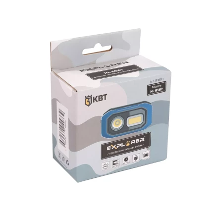 Фонарик налобный светодиодный со встроенным аккумулятором КВТ HL-6567 (88899) купить в Нижневартовске