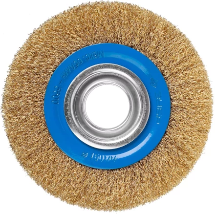 ЗУБР "ПРОФЕССИОНАЛ". Щетка дисковая для точильно-шлифовального станка, витая стальная латунирован проволока 0,3мм, 150х32мм 35186-150_z01 купить в Нижневартовске