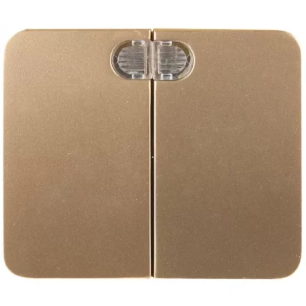 Выключатель СВЕТОЗАР "ГАММА" с подсветкой, двухклавишный, без вставки и рамки, цвет золотой металлик, 10A/~250B SV-54135-GM купить в Нижневартовске