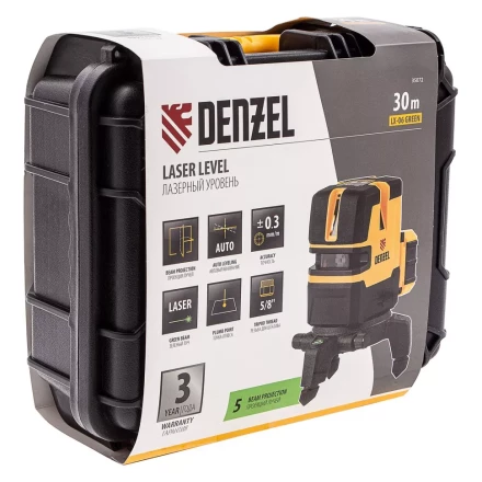 Лазерный уровень LX 06 Green, 30 м, 520 нм, аккумулятор Li 5200 mAh, резьба 5/8" Denzel 35072 купить в Нижневартовске