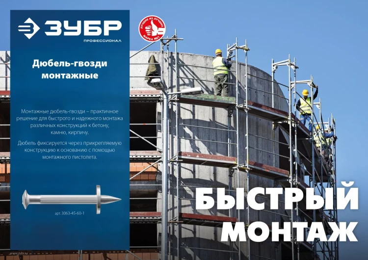 ЗУБР ДГМ, 30 x 4.5 мм, цинк, 1 кг, монтажный дюбель-гвоздь , Профессионал (3063-45-30-1) купить в Нижневартовске