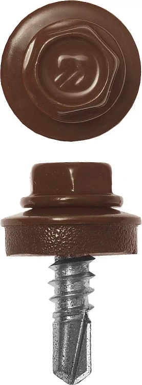 Саморезы ЗУБР "ПРОФЕССИОНАЛ" окраш., RAL 8017 шокол.-коричн., для крепл. кров. матер. к металл. констр., 5.5x25мм, 420шт 4-300315-55-025-8017 купить в Нижневартовске