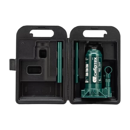 Домкрат гидравлический бутылочный Сибртех 50814, 5 т, 180-340 мм, в пласт. кейсе купить в Нижневартовске