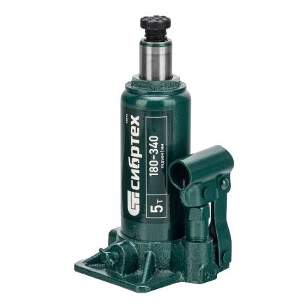 Домкрат гидравлический бутылочный Сибртех 50814, 5 т, 180-340 мм, в пласт. кейсе купить в Нижневартовске