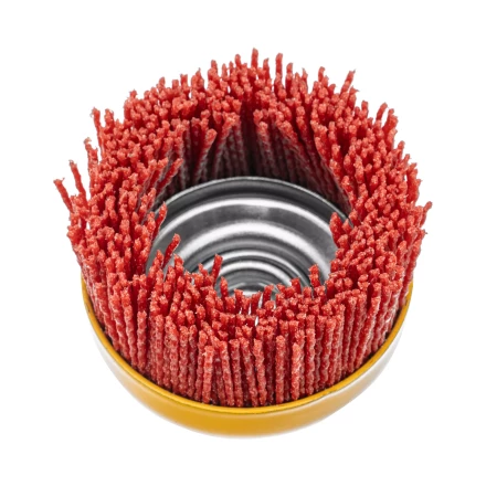 Щетка для УШМ, 75 мм, Чашка, нейлоновая щетина, М14, Denzel 74465 купить в Нижневартовске