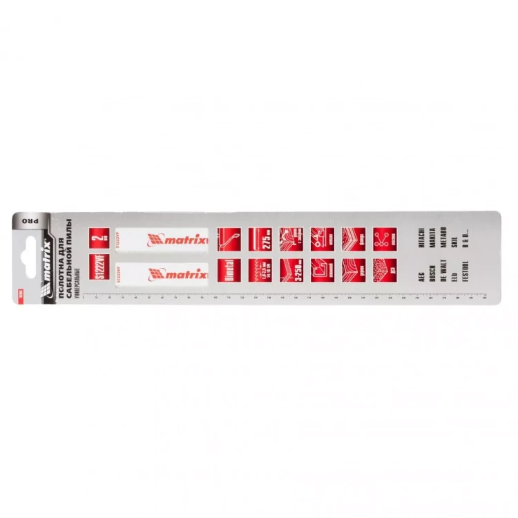 Полотна универсальные для сабельной пилы S1222VF   275/1,8-2,5мм Bimetal 2штуки  PRO Matrix 782003 купить в Нижневартовске