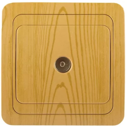 Розетка СВЕТОЗАР "ГАММА" телевизионная, цвет ольха SV-54115-A купить в Нижневартовске