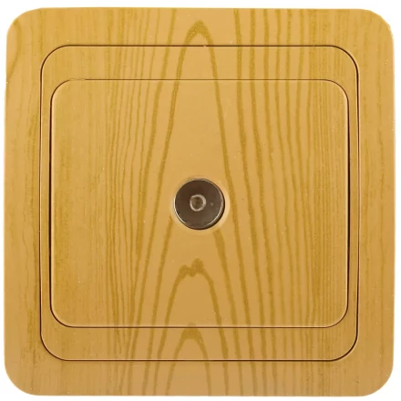 Розетка СВЕТОЗАР "ГАММА" телевизионная, цвет ольха SV-54115-A купить в Нижневартовске