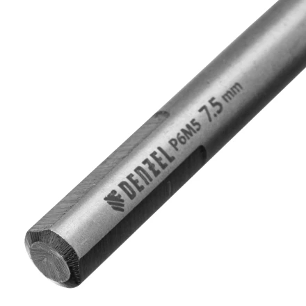 Сверло спиральное по металлу Denzel 7,5 x 109мм, Р6М5, Golden Tip, многогранная заточка, 718281 купить в Нижневартовске