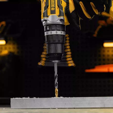 Сверло спиральное по металлу Denzel 7,5 x 109мм, Р6М5, Golden Tip, многогранная заточка, 718281 купить в Нижневартовске