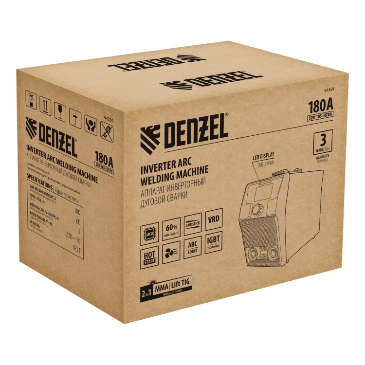 Аппарат инвертор. дуговой сварки Denzel SDR-185 Ultra, 180 А, ПВ 60% 94359 купить в Нижневартовске