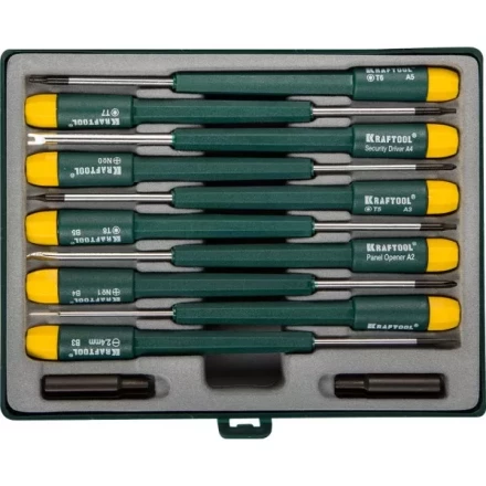 Набор KRAFTOOL Отвертки для ремонта мобильных телефонов, 12 предметов 25616-H12 купить в Нижневартовске