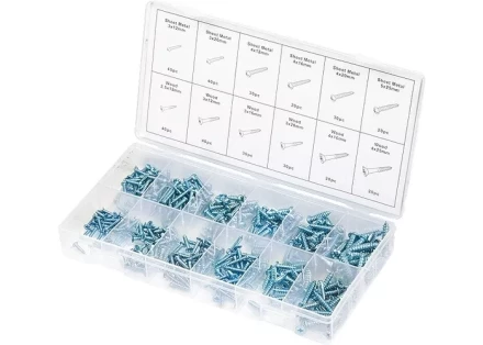 Набор саморезов по дереву и металлу 360 предметов СИБРТЕХ 47618 купить в Нижневартовске