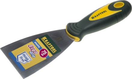 Шпательная лопатка KRAFTOOL с 2-компонент ручк, профилиров нержав полотно, 75мм 10035-075 купить в Нижневартовске