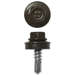 Саморезы ЗУБР окраш., RAL 8028 земел.-коричн., для крепл. кров. матер. к металл. констр., 5.5x25мм, 1800шт 4-300310-55-025-8028