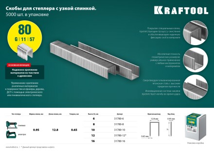 Скобы тип 21GA (80 / Pr A / Senco AT) 5000 шт 31780-8 купить в Нижневартовске