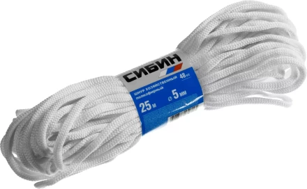 Шнур хозяйственный СИБИН, полиэфирный, длина 25 м, диаметр - 5мм 50265 купить в Нижневартовске