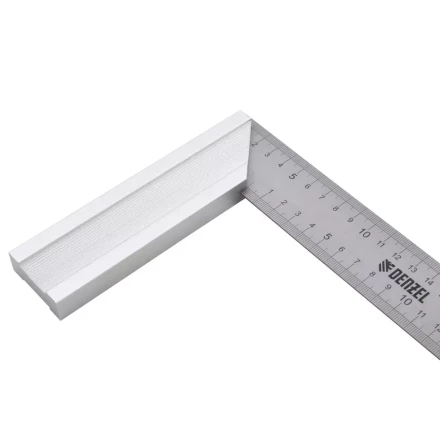 Угольник стальной 250 мм, нержавеющая сталь, градуировка, алюминиевое основание Denzel 32396 купить в Нижневартовске