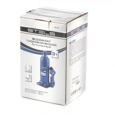 Домкрат гидравлический бутылочный 3 т h подъема 188-363 мм Stels 51161 купить в Нижневартовске