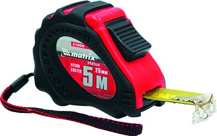 Рулетка Status autostop magnet+ 3 м х 16 мм обрезиненная нейлоновое покрытие  MATRIX 31007 купить в Нижневартовске