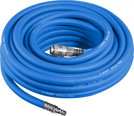 ЗУБР 10 м, 10 х 15 мм, 20 бар, воздушный шланг с фитингами рапид, Профессионал (6481-10) купить в Нижневартовске
