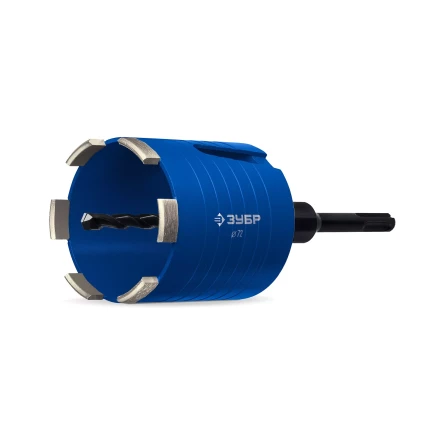 ЗУБР АСК d 72 мм (М16, рабочая глубина 75 мм, лазерная сварка), алмазная сегментная коронка для подрозетников, Профессионал (29875-72) купить в Нижневартовске