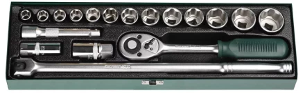 Набор торцовых головок KRAFTOOL "INDUSTRIE QUALITAT" (1/2") универсальный, Cr-V, металлический кейс, 18 предметов 27892-H18 купить в Нижневартовске