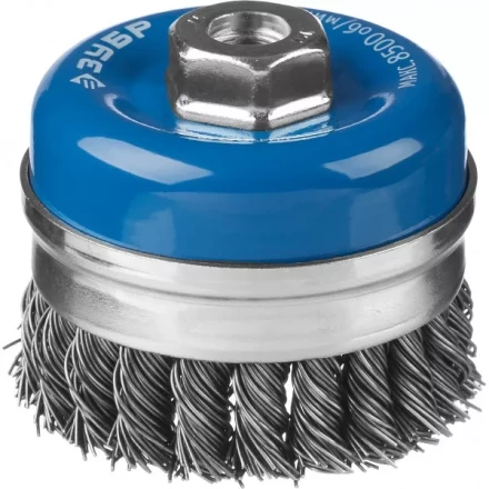 ЗУБР "ПРОФЕССИОНАЛ". Щетка чашечная усиленная для УШМ, плетеные пучки стальной проволоки 0,8мм, 80ммхМ14 35271-080_z02 купить в Нижневартовске