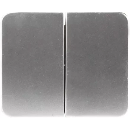 Выключатель СВЕТОЗАР "ГАММА" двухклавишный, без вставки и рамки, цвет светло-серый металлик, 10A/~250B SV-54134-SM купить в Нижневартовске