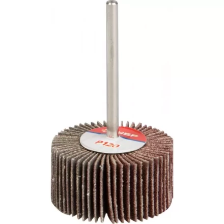 Круг шлифовальный ЗУБР "МАСТЕР" веерный лепестковый, на шпильке, тип КЛО, зерно-электрокорунд нормальный, P120, 15х30мм 36600-120 купить в Нижневартовске