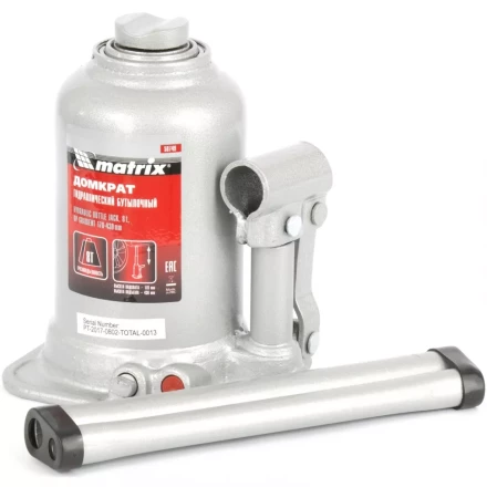 Домкрат гидравлический бутылочный телескопический 8 т подъем 170-430 мм MATRIX 50749 купить в Нижневартовске