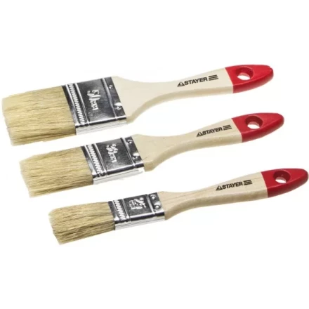 Набор STAYER "STANDARD" "UNIVERSAL": Кисти, светлая натуральная щетина, деревянная ручка, 3шт: 25, 38, 50мм 0161-H3_z01 купить в Нижневартовске