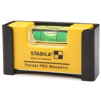 Уровень тип Pocket Pro Magnetic 70x20x40мм в алюминиевом корпусе с магнитами с V-образным пазом STABILA