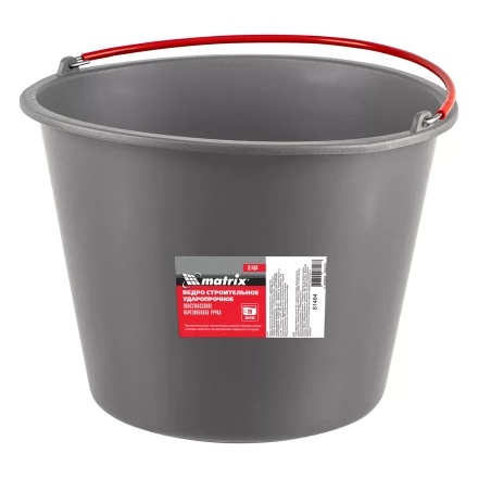 Ведро строительное пластмассовое Matrix 20 л, ударопрочное, обрезиненная ручка, 81464 купить в Нижневартовске